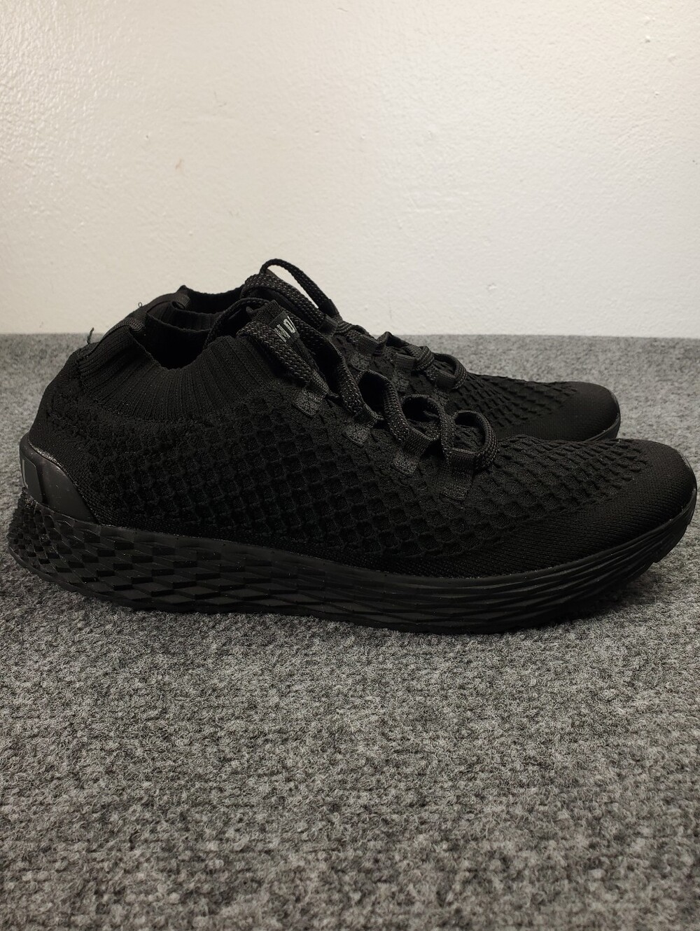 NOBULL Diamond Knit Runner Training Shoes 13 Triple Black Sneakers Gym Workout